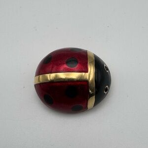 Vintage Carolee Lady Bug Pin Brooch Gold & Enamel